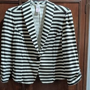 Candie's Black and White Striped Women's Blazer